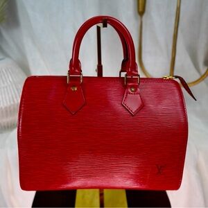 Louis Vuitton Red Epi Leather Speedy 25 handbag